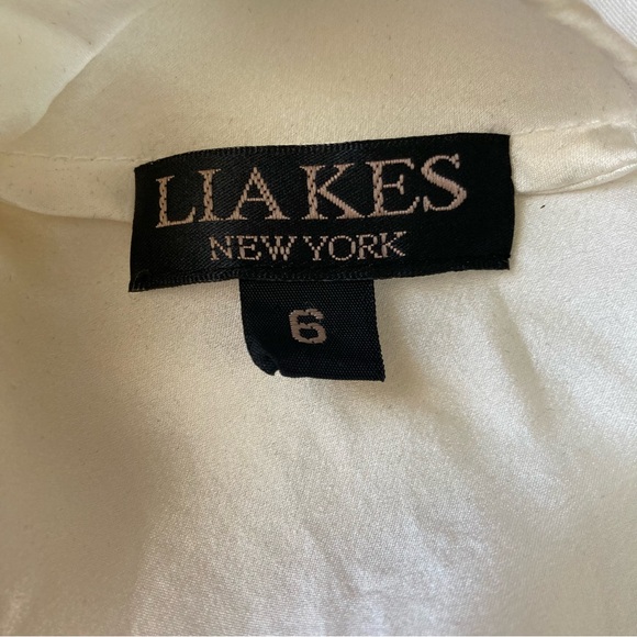 LIA KES - NEW YORK | Elegant Two-Tone Silk Dress Size 6 - Picture 5 of 11